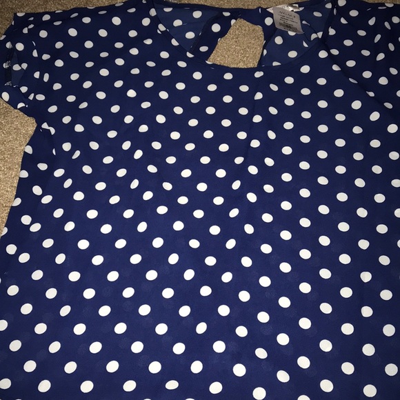 A’GACI Tops - NEW A’GACI POLKA DOT TOP. NAVY BLUE AND WHITE.
